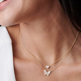 14k Pave Diamond Butterfly Pendant Necklace  Ferkos Fine Jewelry