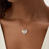 14K Diamond-Cut Heart Shape Disc Ray Pendant  Ferkos Fine Jewelry