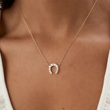 14k Good Luck Diamond Horseshoe Necklace  Ferkos Fine Jewelry