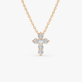 14k Large Diamond Cross 14K Rose Gold Ferkos Fine Jewelry