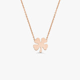 14K Four Leaf Clover Charm Necklace 14K Rose Gold Ferkos Fine Jewelry
