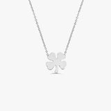 14K Four Leaf Clover Charm Necklace 14K White Gold Ferkos Fine Jewelry