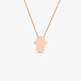 14k Gold Tiny Hamsa Necklace 14K Rose Gold Ferkos Fine Jewelry