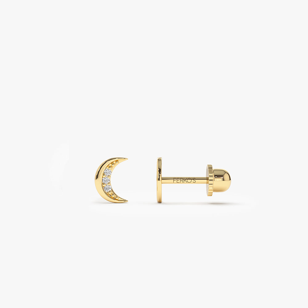 14k Crescent Moon Helix Piercing 14K Gold Ferkos Fine Jewelry