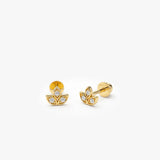 14k Leaf Petal Diamond Helix Piercing  Ferkos Fine Jewelry