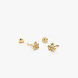 14k Leaf Petal Diamond Helix Piercing  Ferkos Fine Jewelry