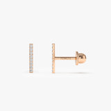 14k Diamond Bar Helix Piercing 14K Rose Gold Ferkos Fine Jewelry