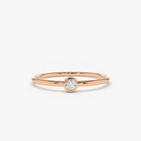 14K Gold Round Solitaire Diamond Ring 14K Rose Gold Ferkos Fine Jewelry