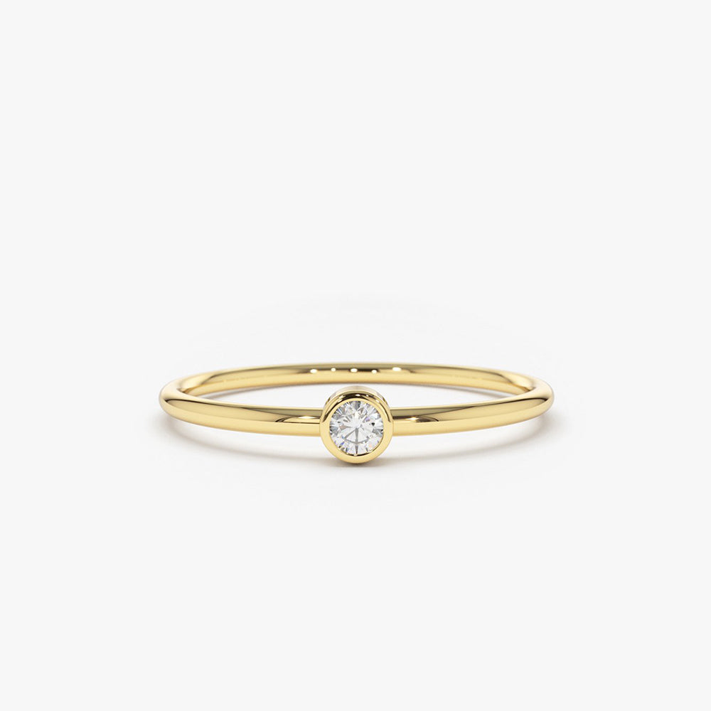 14K Gold Round Solitaire Diamond Ring 14K Gold Ferkos Fine Jewelry