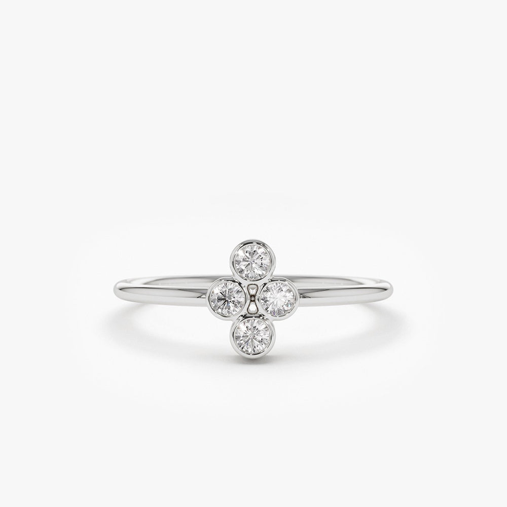 14K WHITE GOLD QUAD ENGAGEMENT RING WITH 1.90 CT DIAMONDS - OMI Jewelry