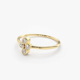 14K Gold Bezel Setting Quad Diamond Ring  Ferkos Fine Jewelry