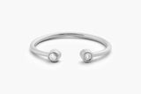 14K Double Bezel Set Open Diamond Ring 14K White Gold Ferkos Fine Jewelry