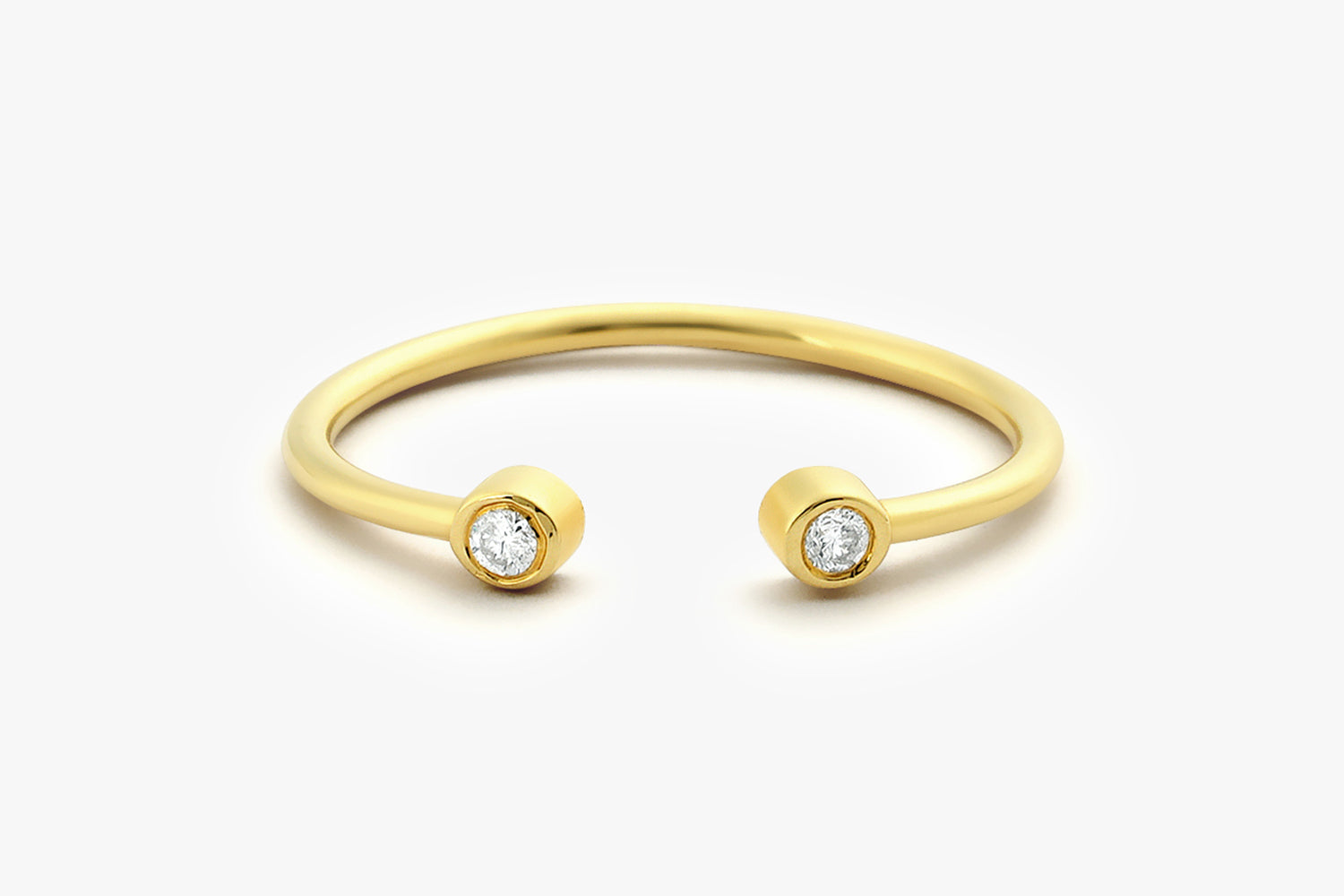 14K Double Bezel Set Open Diamond Ring 14K Gold Ferkos Fine Jewelry