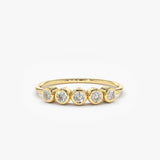 14K Gold Bezel Set Diamond Wedding Band 14K Gold Ferkos Fine Jewelry