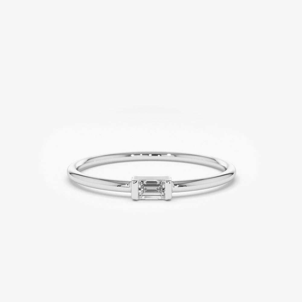 14K Single Baguette Solitaire Diamond Ring – FERKOS FJ