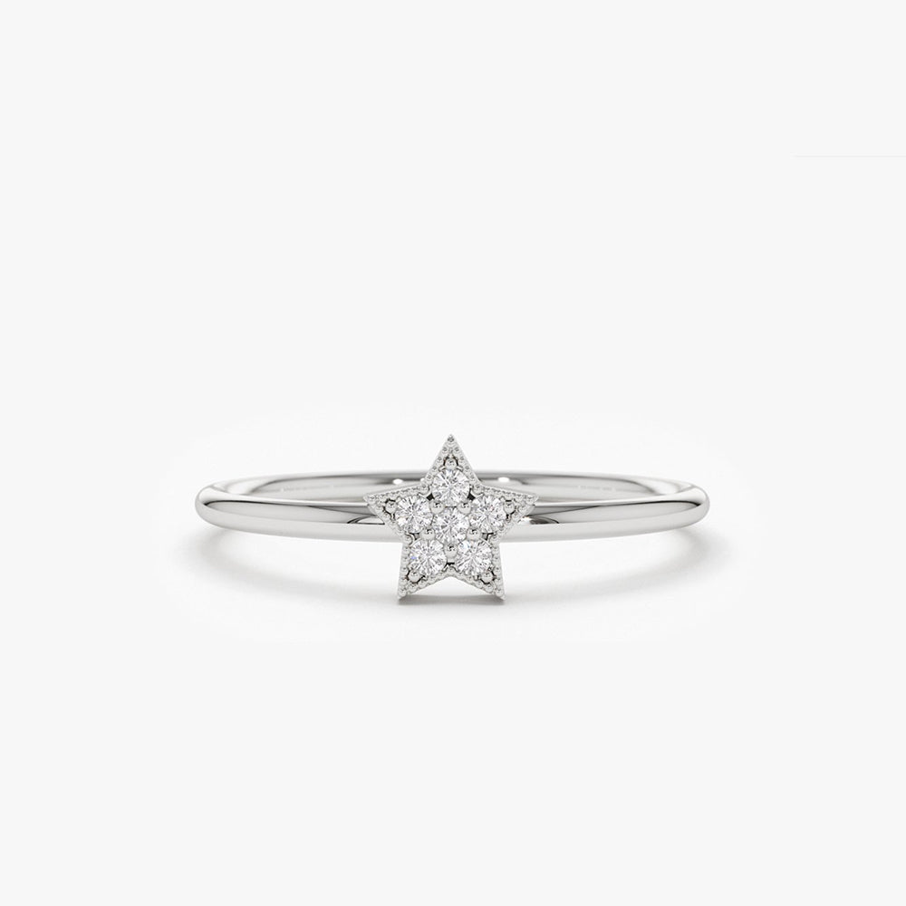 14K Gold Star Shaped Diamond Ring Ferkos Fine Jewelry