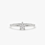 14K Gold Star Shaped Diamond Ring 14K White Gold Ferkos Fine Jewelry
