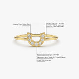 14K Horseshoe Ring with Round Cut White Diamonds  Ferkos Fine Jewelry
