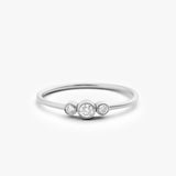 14K Three Stone Diamond Ring 14K White Gold Ferkos Fine Jewelry