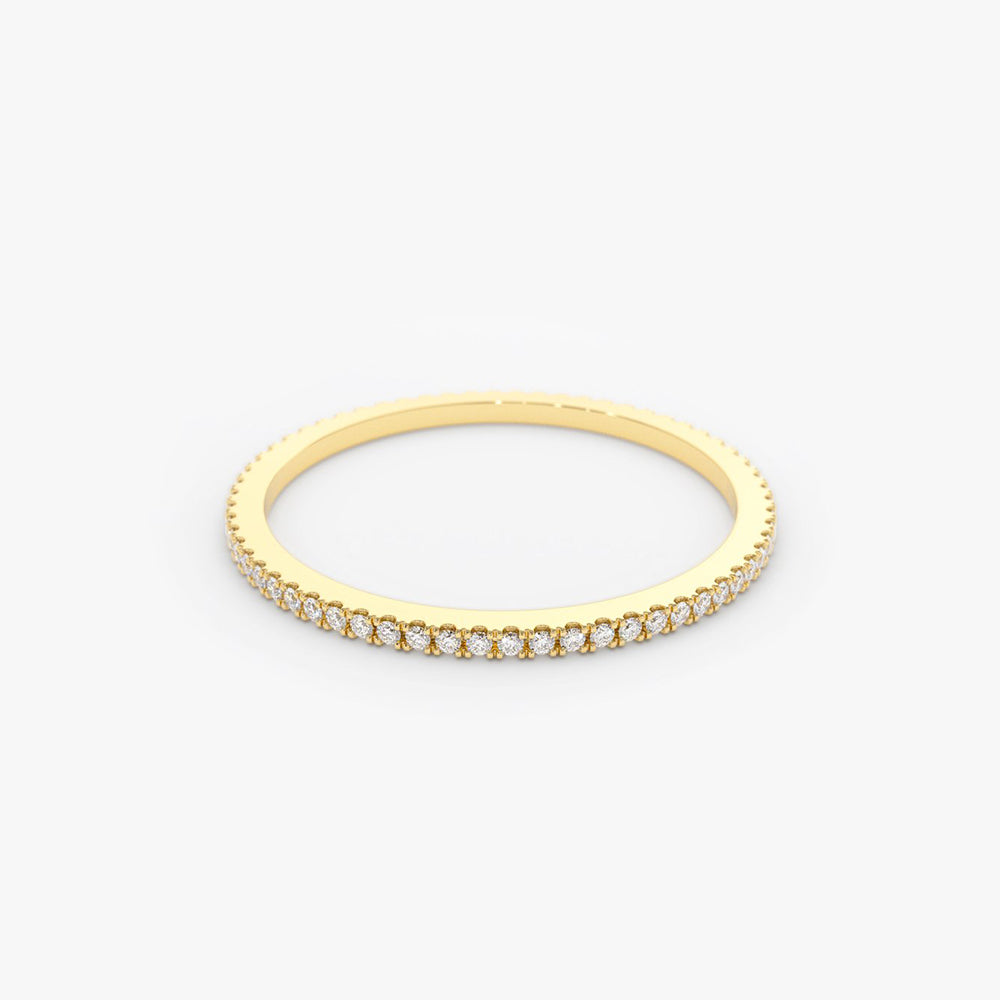 14K Ultra Thin 1MM Micro Pave Diamond Eternity Wedding Band  Ferkos Fine Jewelry
