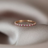 14K Emerald and Diamond Alternating Eternity Ring  Ferkos Fine Jewelry