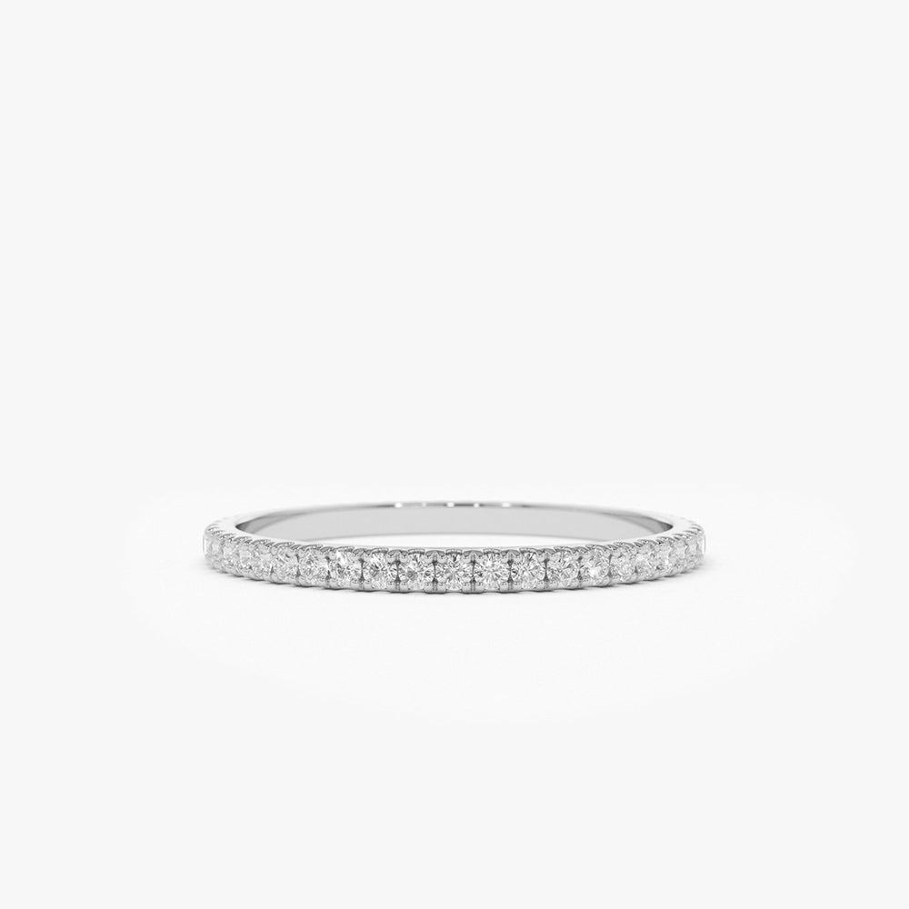 Diamond Dot Ring, 14K White / 7.25