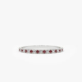 14K Ruby and Diamond Alternating Eternity Ring 14K White Gold Ferkos Fine Jewelry