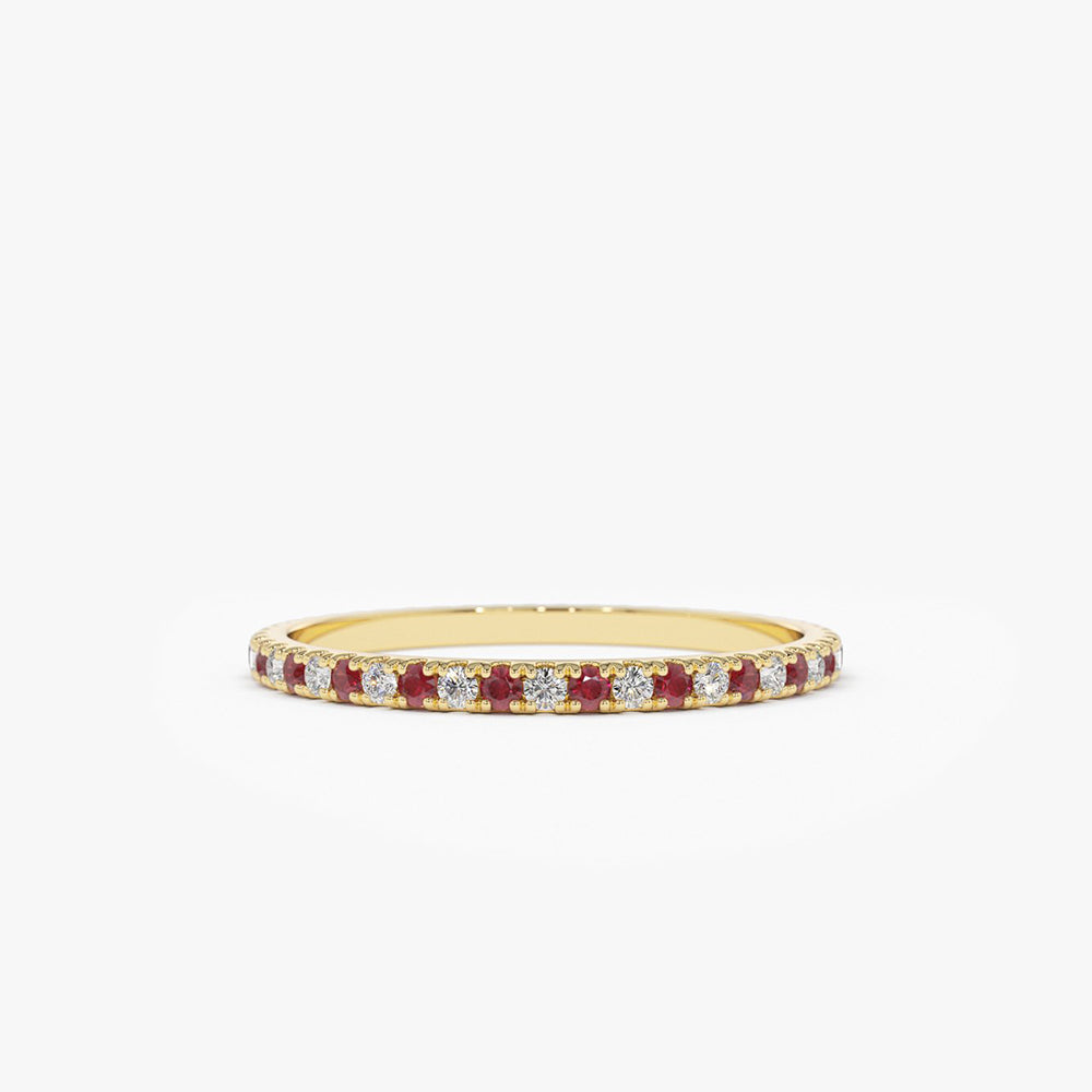 14K Ruby and Diamond Alternating Eternity Ring 14K Gold Ferkos Fine Jewelry