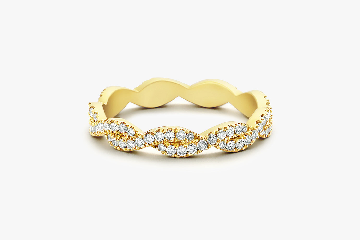14K Gold Infinity Diamond Eternity Wedding Band 14K Gold Ferkos Fine Jewelry
