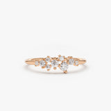 14k Gold Diamond Cluster Ring 14K Rose Gold Ferkos Fine Jewelry