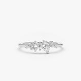 14k Gold Diamond Cluster Ring 14K White Gold Ferkos Fine Jewelry