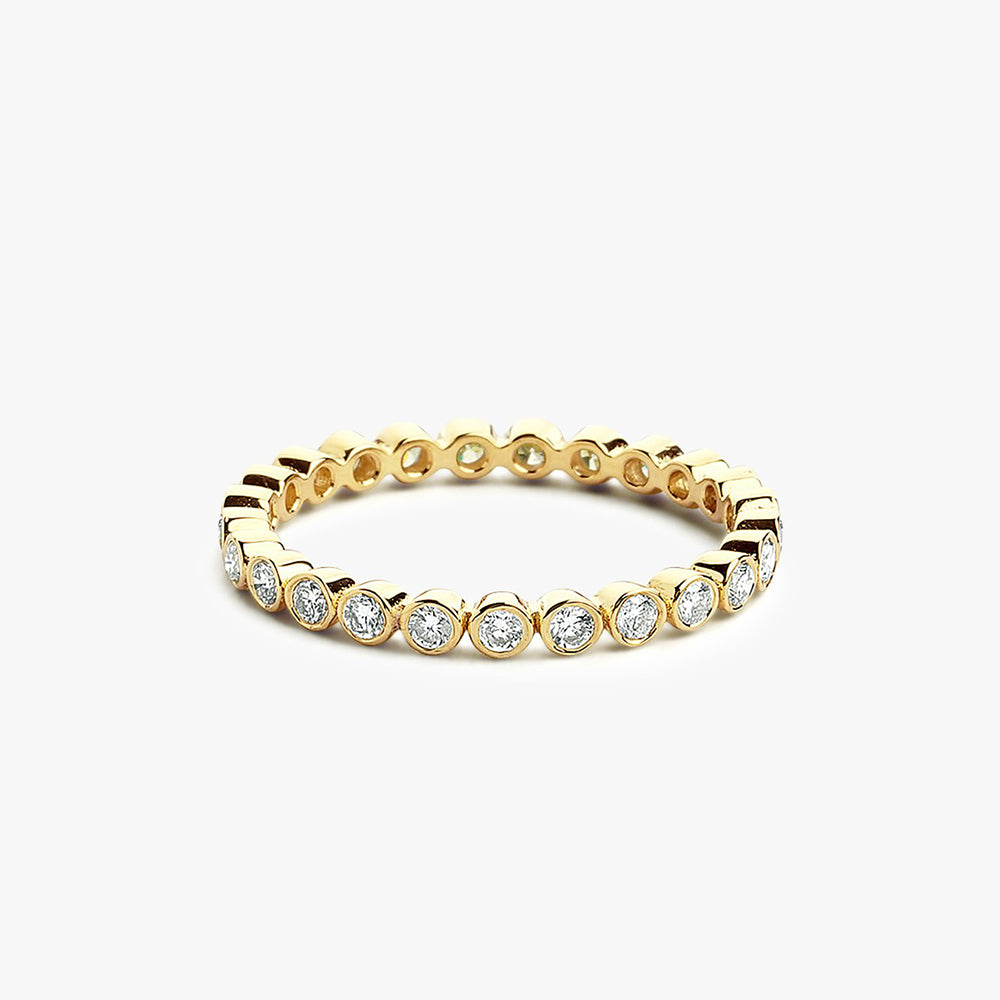Fine Slim Half Eternity Ring | 14ct Solid Gold/Diamond | Missoma