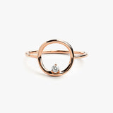 14K Gold Circle Diamond Ring 14K Rose Gold Ferkos Fine Jewelry