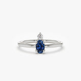 14K Gold Oval Sapphire and Diamond Ring 14K White Gold Ferkos Fine Jewelry
