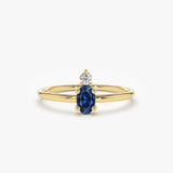 14K Gold Oval Sapphire and Diamond Ring 14K Gold Ferkos Fine Jewelry