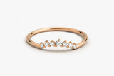 14K Gold Curved Diamond Ring 14K Rose Gold Ferkos Fine Jewelry