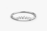 14K Gold Curved Diamond Ring 14K White Gold Ferkos Fine Jewelry