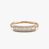 14K Gold Horizontal Baguette Diamond Ring 14K Rose Gold Ferkos Fine Jewelry