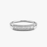 14K Gold Horizontal Baguette Diamond Ring 14K White Gold Ferkos Fine Jewelry