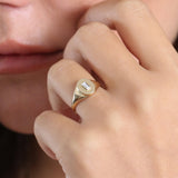 14K Gold Baguette Diamond Signet Ring  Ferkos Fine Jewelry