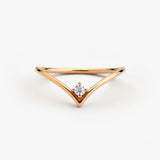 14K Gold Chevron Diamond Ring 14K Rose Gold Ferkos Fine Jewelry