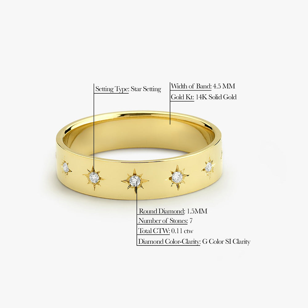 14K Gold Starburst Band  Ferkos Fine Jewelry