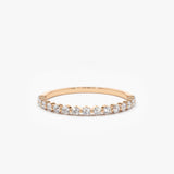 14K Round Diamond Shared Prong Wedding Ring 14K Rose Gold Ferkos Fine Jewelry
