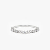 14K Round Diamond Shared Prong Wedding Ring 14K White Gold Ferkos Fine Jewelry