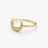 14K Gold Crescent Moon Diamond Ring  Ferkos Fine Jewelry