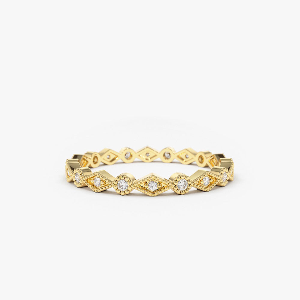 14K Gold Art Deco Diamond Eternity Band 14K Gold Ferkos Fine Jewelry