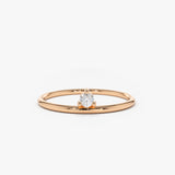 14K Gold Single Floating Diamond Ring 14K Rose Gold Ferkos Fine Jewelry