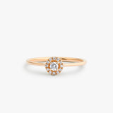 14K Gold Halo Diamond Ring 14K Rose Gold Ferkos Fine Jewelry
