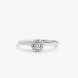 14K Gold Halo Diamond Ring 14K White Gold Ferkos Fine Jewelry