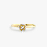 14K Gold Halo Diamond Ring 14K Gold Ferkos Fine Jewelry